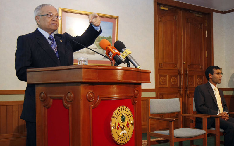 © Reuters. محكمة بالمالديف تفرج عن الرئيس السابق بكفالة بعد هزيمة يمين