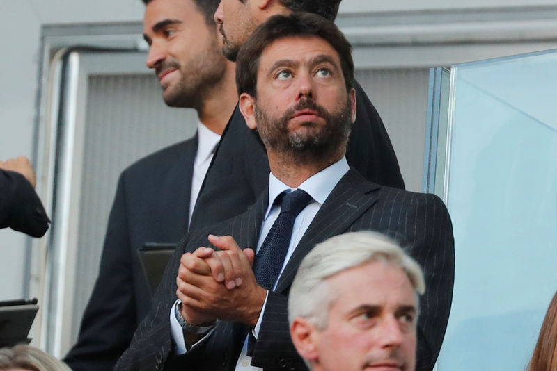 © Reuters. Il presidente della Juventus Andrea Agnelli