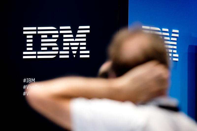 © Reuters. The IBM logo is pictured during the Viva Tech start-up and technology summit in Paris