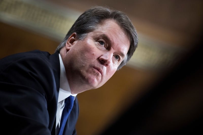 © Reuters. Brett Kavanaugh, indicado do presidente dos Estados Unidos, Donald Trump, à Suprema Corte durante depoimento em Washington