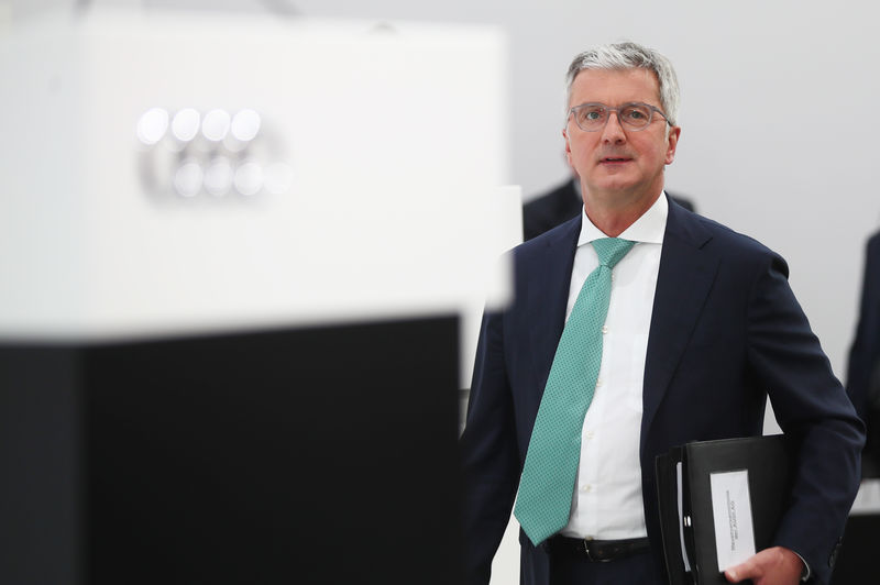 © Reuters. Audi CEO Stadler arrives to the company's annual shareholders meeting in Ingolstadt