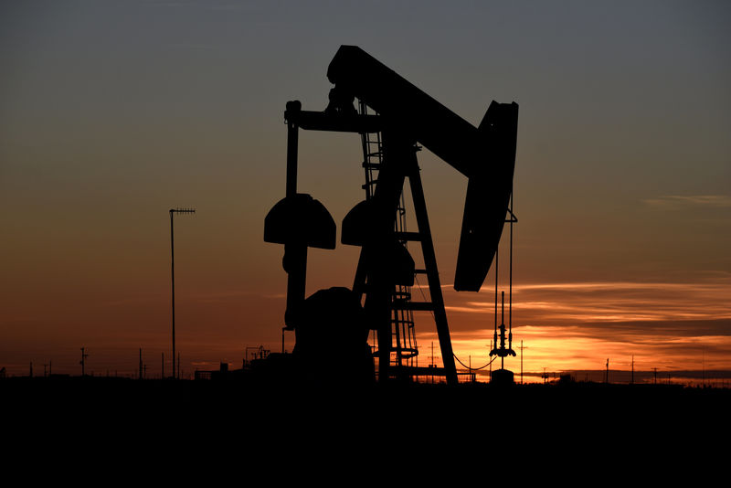 © Reuters. FILE PHOTO: A pump jack operates at sunset in an oil field in Midland