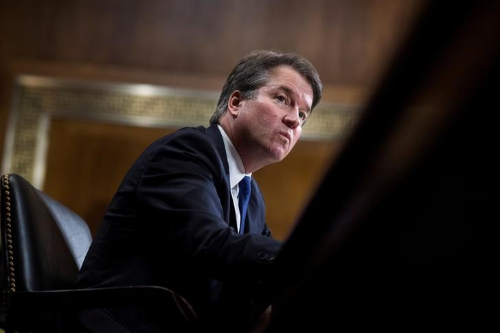 © Reuters. FILE PHOTO: Judge Kavanaugh testifies during the Senate Judiciary Committee hearing on his nomination be an associate justice of the Supreme Court of the United States in Washington