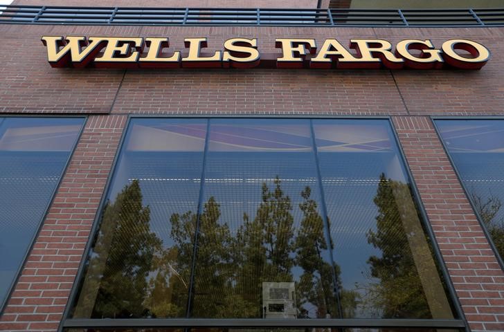 © Reuters. FILE PHOTO: The sign at a Wells Fargo banking location is pictured in Pasadena
