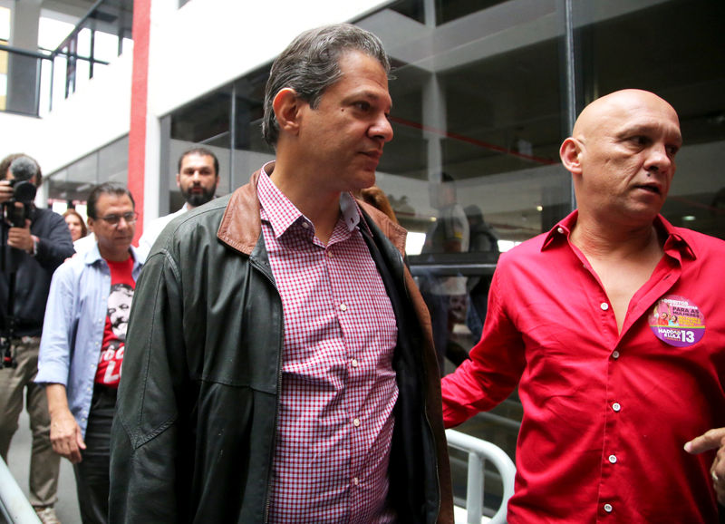 © Reuters. Candidato do PT à Presidência, Fernando Haddad, em São Paulo