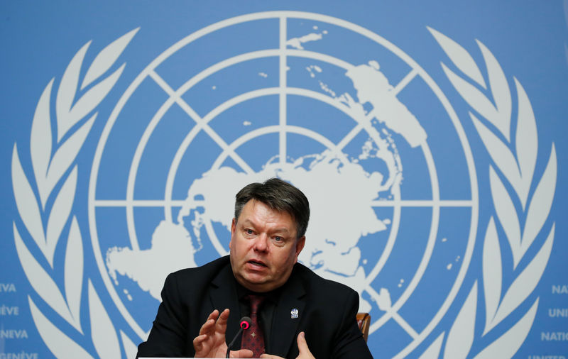 © Reuters. WMO Secretary-General Taalas attends a news conference at the United Nations in Geneva