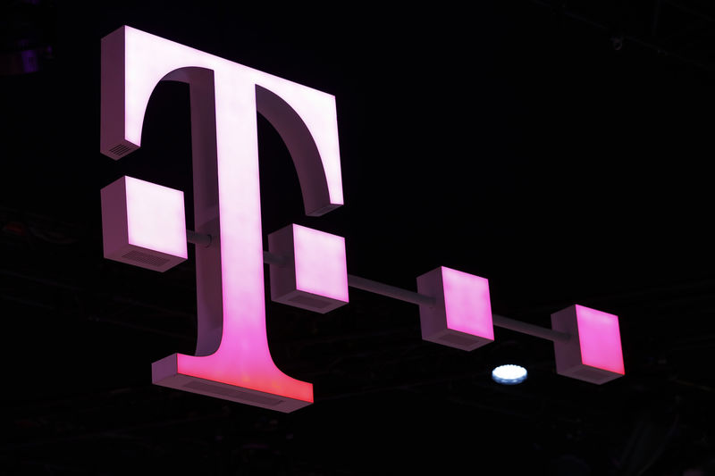 © Reuters. A Deutsche Telekom logo is seen at the Mobile World Congress in Barcelona