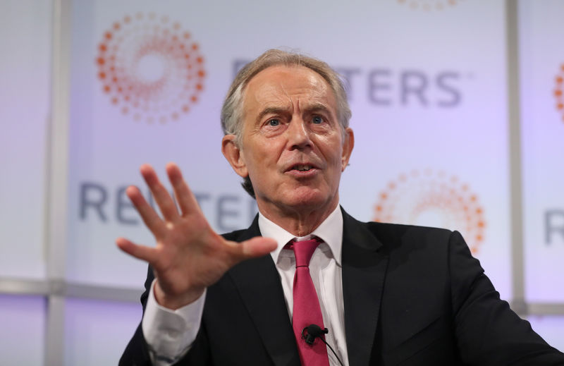 © Reuters. Ex-premiê britânico Tony Blair durante evento na Thomson Reuters, em Londres