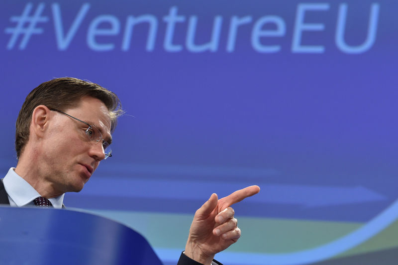 © Reuters. FILE PHOTO: EC Vice-President Katainen attends a news conference on the launch of VentureEU in Brussels