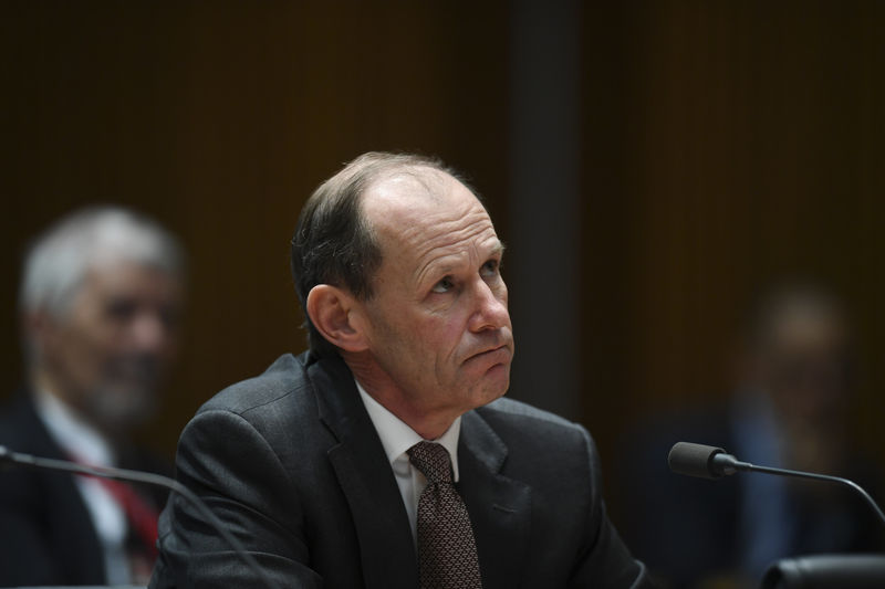 © Reuters. CEO of ANZ Shayne Elliott speaks during a hearing of the House Economics Committee at Parliament House in Canberra