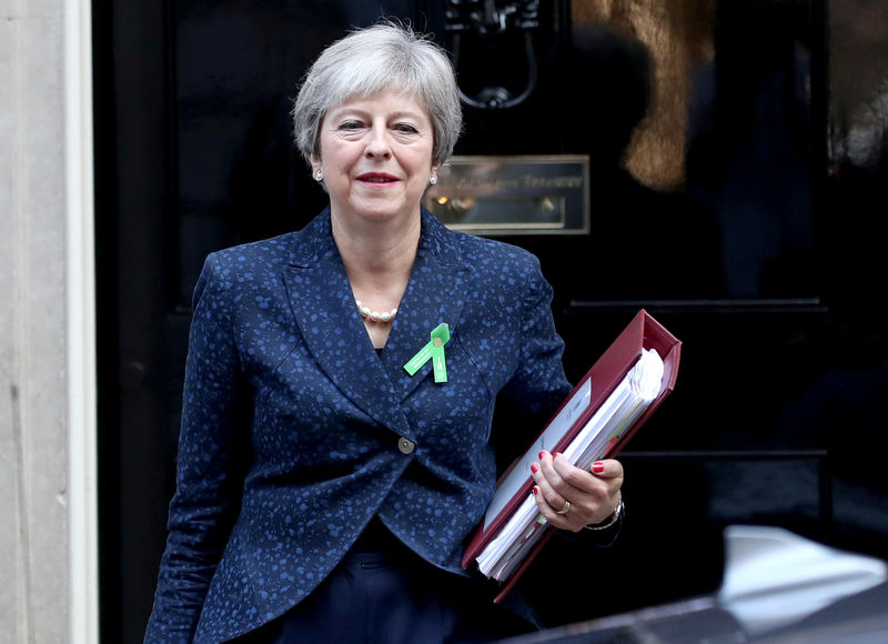 © Reuters. FILE PHOTO: Britain's Prime Minister Theresa May leaves Downing Street in London