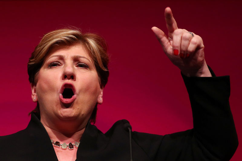 © Reuters. Emily Thornberry, Labour Party's Shadow Foreign Secretary, speaks at the party's conference in Liverpool