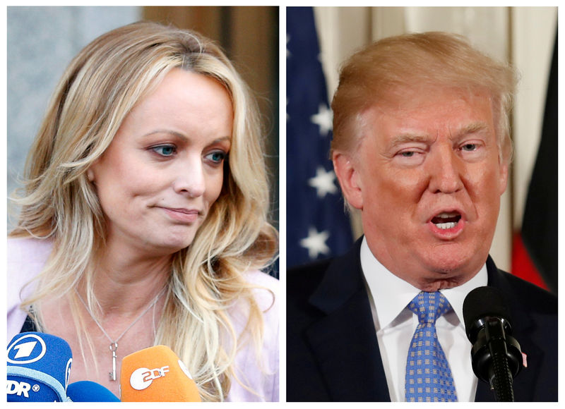 © Reuters. FILE PHOTO: A combination photo of Stephanie Clifford, also known as Stormy Daniels and U.S. President Donald Trump