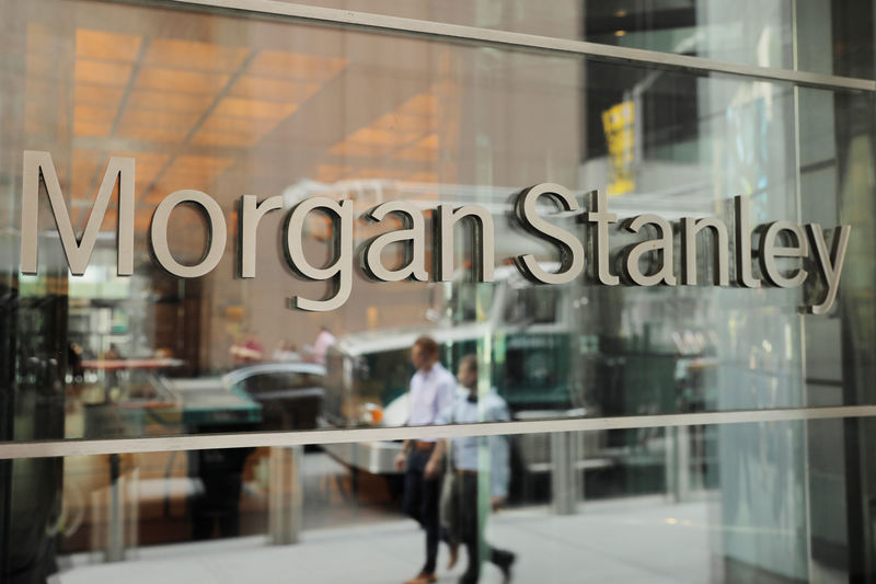 © Reuters. Logo do Morgan Stanley em prédio da empresa em Nova York, Estados Unidos