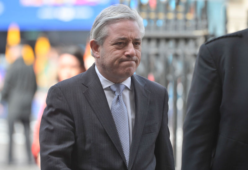 © Reuters. John Bercow, Speaker of the House of Commons, arrives at a Service of Hope at Westminster Abbey, following the attack on Westminster Bridge two weeks ago, in London