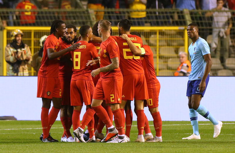 © Reuters. جروينفيلد يسجل أول أهدافه مع هولندا في مباراة ودية أمام بلجيكا
