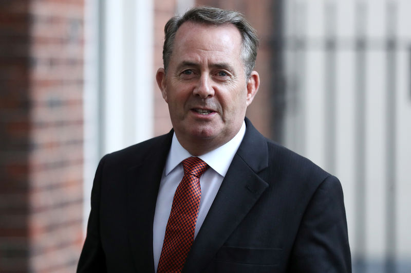 © Reuters. FILE PHOTO: Britain's Secretary of State for International Trade Liam Fox leaves Downing Steet, London