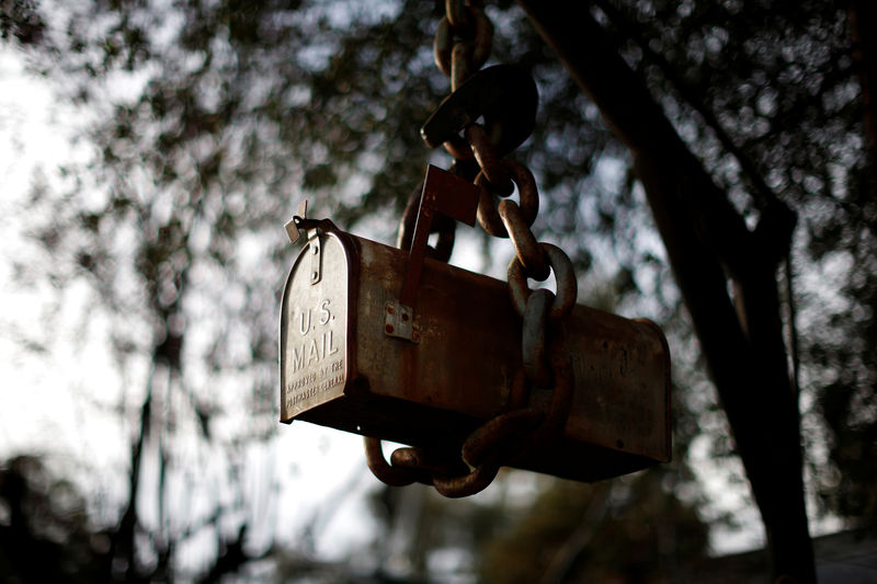 © Reuters. FILE PHOTO: A mailbox for United States Postal Service and other mail outside a home