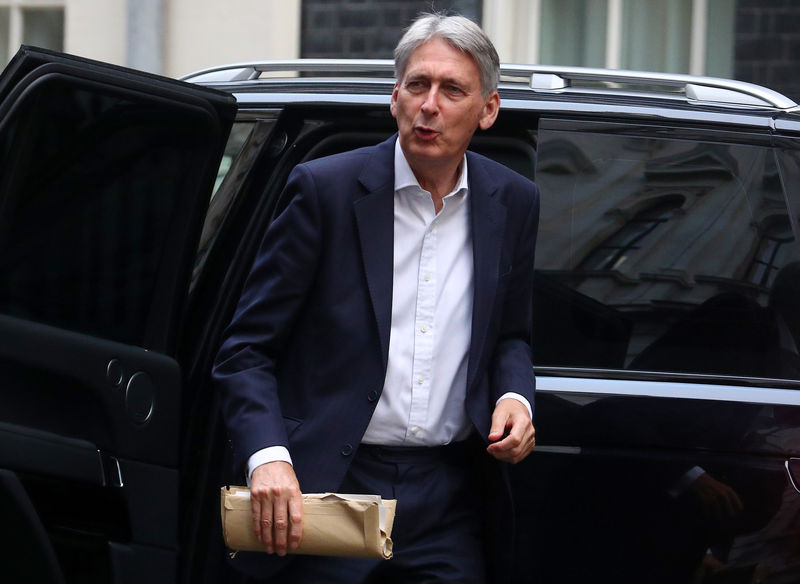 © Reuters. Britain's Chancellor of the Exchequer Philip Hammond arrives in Downing Street, London