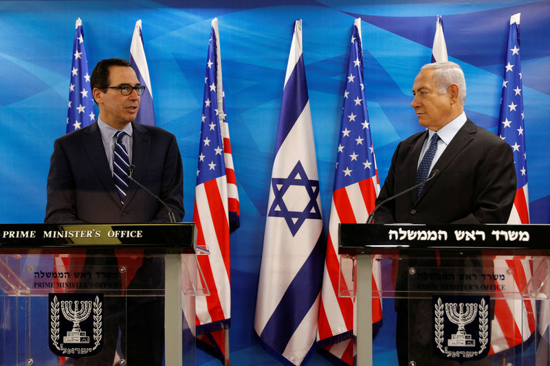 © Reuters. وزير الخزانة الأمريكي يشيد بفرص الاستثمار في إسرائيل