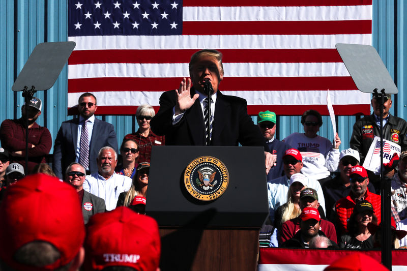 © Reuters. Presidente dos EUA, Donald Trump, em discurso neste domingo