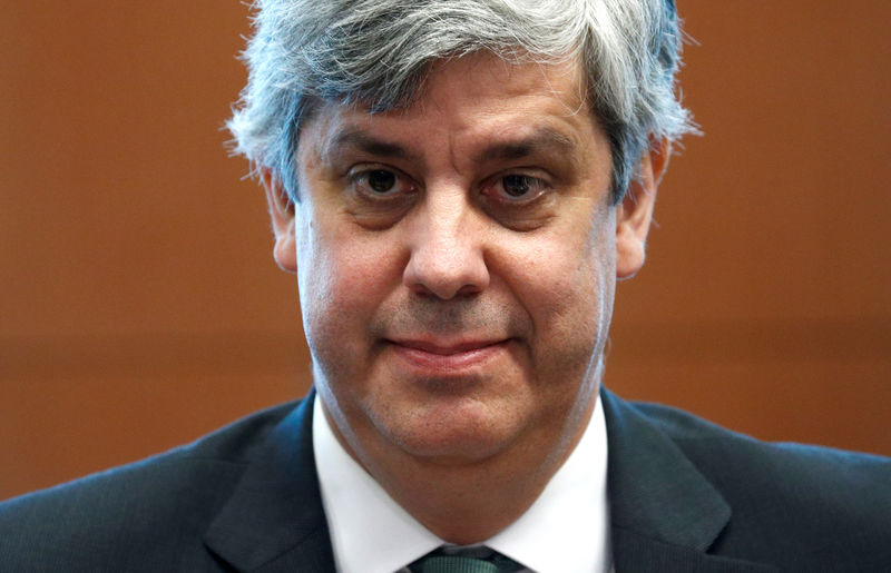 © Reuters. Eurogroup President Centeno attends an eurozone finance ministers meeting in Brussels