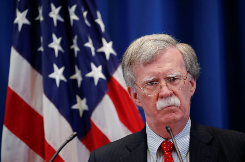 © Reuters. Assessor de segurança nacional dos Estados Unidos, John Bolton, durante coletiva de imprensa em Genebra, na Suíça