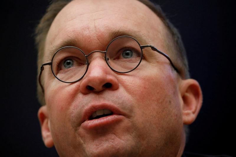 © Reuters. FILE PHOTO: Office of Management and Budget Director Mick Mulvaney, acting CFPB director, testifies before a House Financial Services Committee hearing on the Consumer Financial Protection Bureau's (CFPB) semi-annual report to Congress on Capitol Hill in W