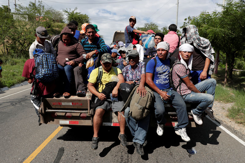 © Reuters. Migrantes da América Central em direção aos Estados Unidos