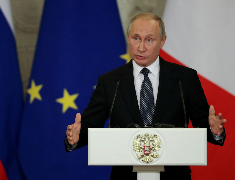 © Reuters. Putin fala em Moscou