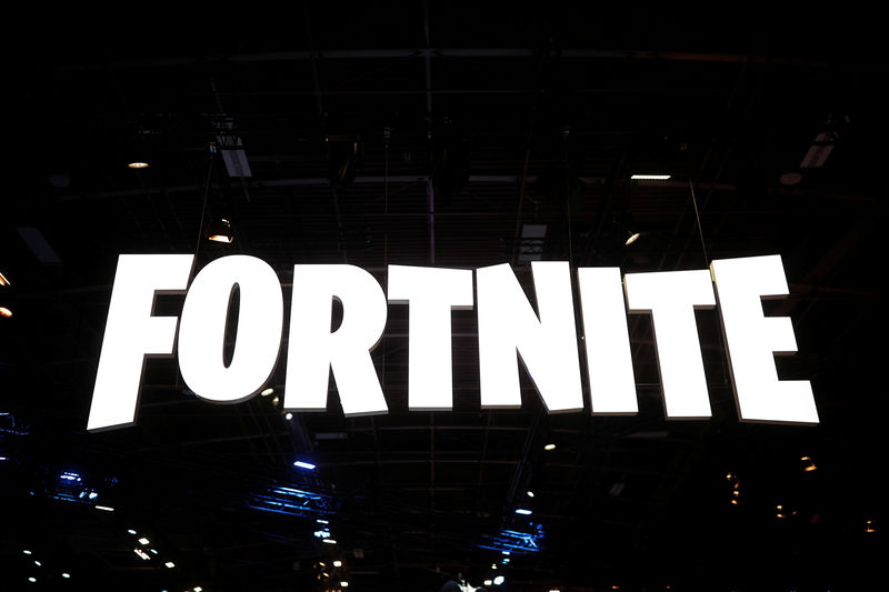 © Reuters. The Fortnite logo is seen at the Paris Games Week (PGW), a trade fair for video games in Paris