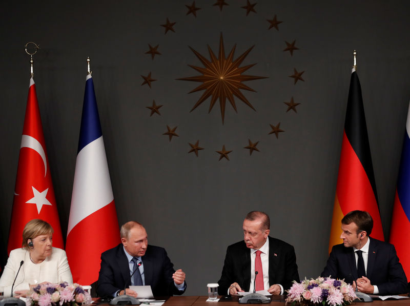 © Reuters. تركيا وروسيا وفرنسا وألمانيا تؤكد أهمية وقف دائم لإطلاق النار في سوريا