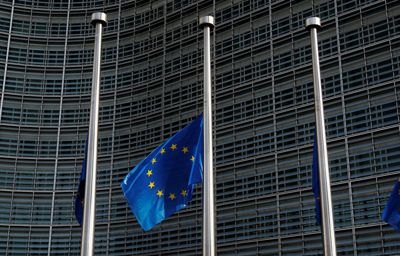 © Reuters. An European Union flag is seen outside the EU Commission headquarters in Brussels