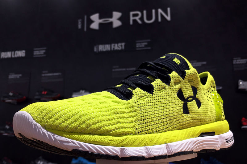 © Reuters. A running shoe is seen on display at an Under Armour store in Chicago