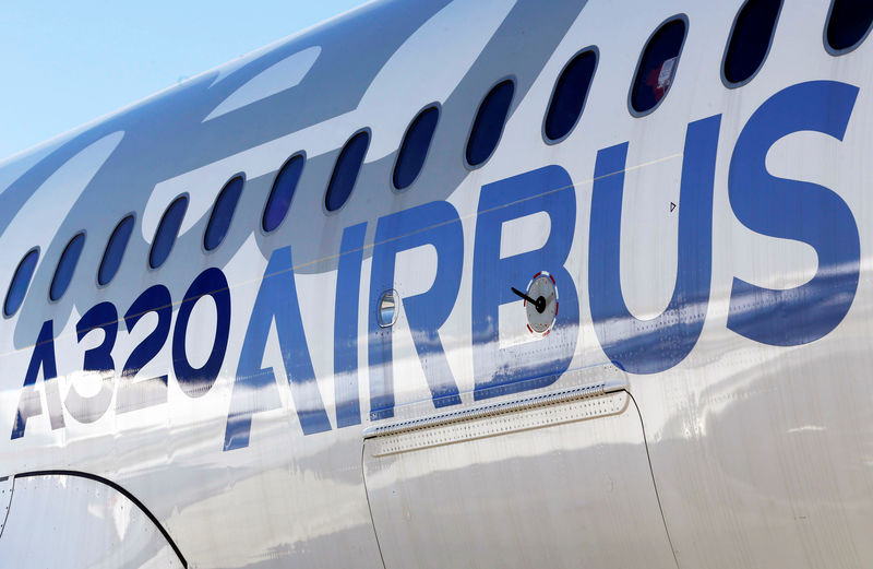 © Reuters. An Airbus A320neo aircraft is pictured during a news conference to announce a partnership between Airbus and Bombardier on the C Series aircraft programme, in Colomiers near Toulouse