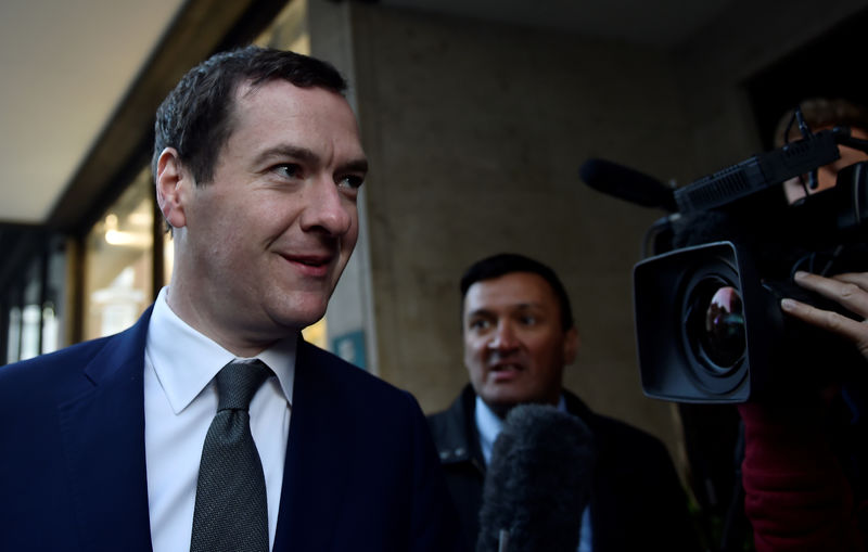 © Reuters. Former Chancellor George Osborne arrives at the Evening Standard offices to formally take up the role of editor of the newspaper in London