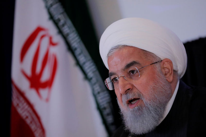 © Reuters. FILE PHOTO: Iran's President Hassan Rouhani speaks at a news conference on the sidelines of the General Assembly in New York