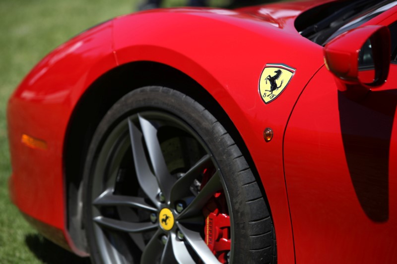© Reuters. A car is pictured during an event marking Ferrari's 70th anniversary, in the Ferrari Club Chile in Santiago