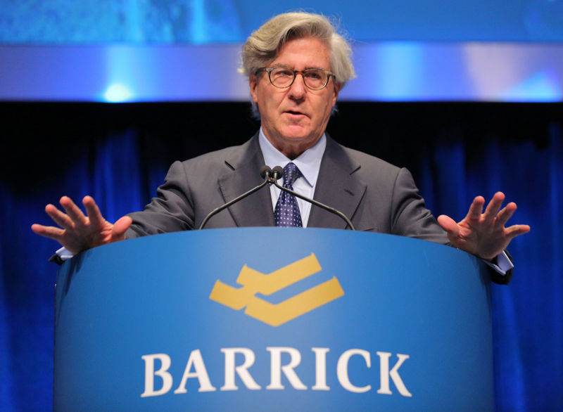 © Reuters. Barrick Gold Executive Chairman John Thornton attends the company's annual shareholders meeting in Toronto