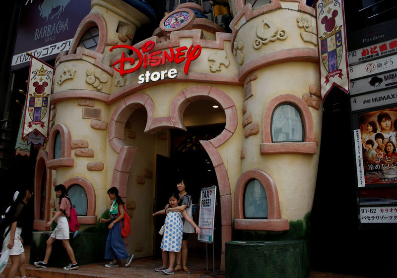 © Reuters. FILE PHOTO: The entrance of Disney store is pictured in Tokyo