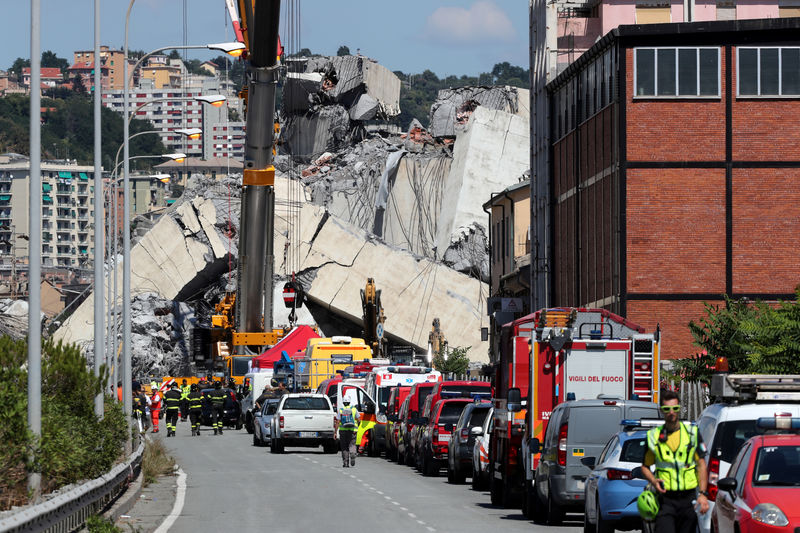 © Reuters. Atlantia provisiona 350 mln euros por el colapso del puente de Génova