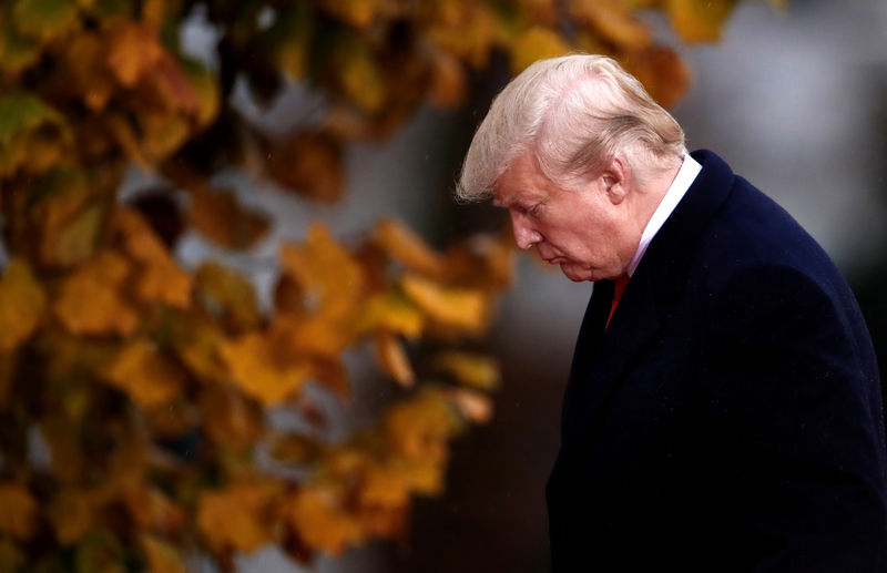 © Reuters. U.S. President Donald Trump visits the Suresnes American Cemetery as part of the Paris commemoration ceremony for Armistice Day,