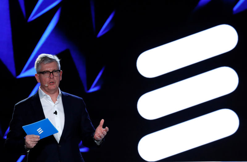 © Reuters. Ericsson Chief Executive Officer Borje Ekholm holds a news conference during the Mobile World Congress in Barcelona