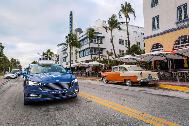 © Reuters. Ford's self-driving vehicle is tested in Miami
