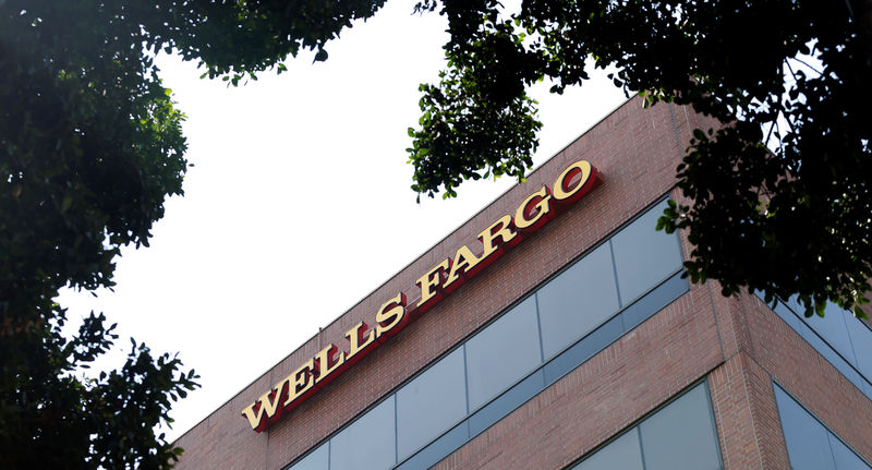 © Reuters. The sign at a Wells Fargo banking location is pictured in Pasadena