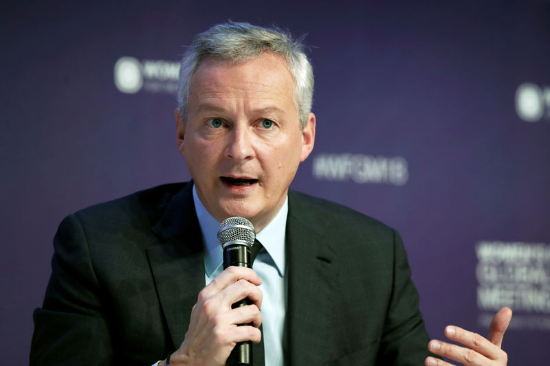 © Reuters. French Economy Minister Bruno Le Maire attends the 2018 Women's Forum Global Meeting in Paris