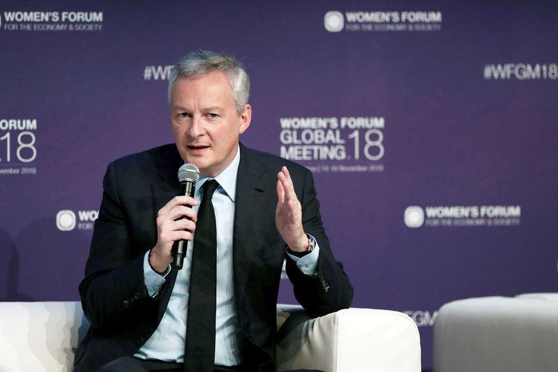 © Reuters. French Economy Minister Bruno Le Maire attends the 2018 Women's Forum Global Meeting in Paris