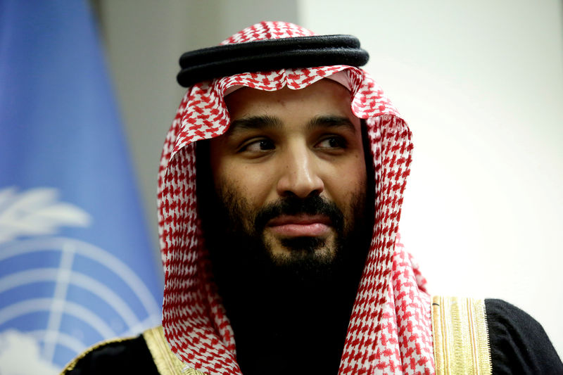 © Reuters. FILE PHOTO: Saudi Arabia's Crown Prince Mohammed bin Salman Al Saud meets U.N. Secretary-General Guterres in New York