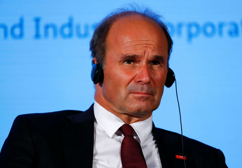 © Reuters. Martin Brudermueller, Chairman of the Board of Executive Directors and Chief Technology Officer (CTO), BASF SE attends German-Chinese Forum for economic cooperation in Berlin