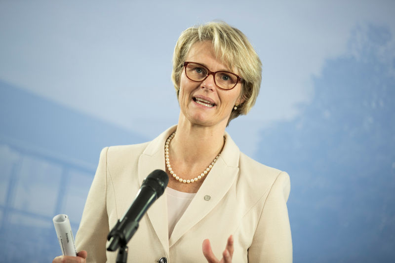 © Reuters. German Education Minister Anja Karliczek attends a press conference about the German AI strategy before the federal cabinet's meeting in Potsdam